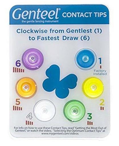 Genteel Contact Tips - Rainbow (6 Pack)